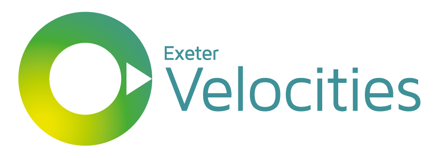 The logo for Exeter Velocities, a Sustainable Cities Accelerator